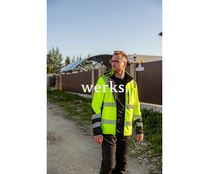 Сигнальная куртка софтшелл Brodeks KS227 желтый/черный (L)