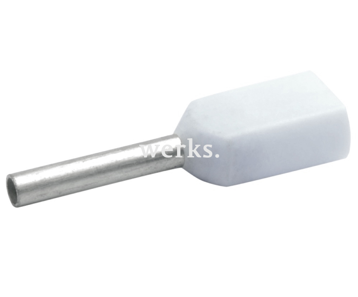 Наконечник втулочный белый двойной изолированный 2х0,5 мм² Klauke KLK8698 100 шт.