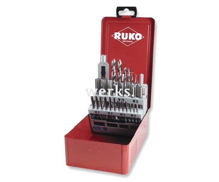 Набор резьбонарезной M3 - М12 с воротком Ruko 245003 29 шт.