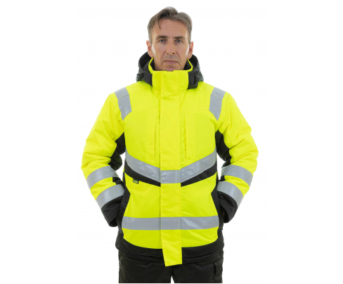 Зимняя сигнальная куртка Brodeks KW216 желтый/черный (M)