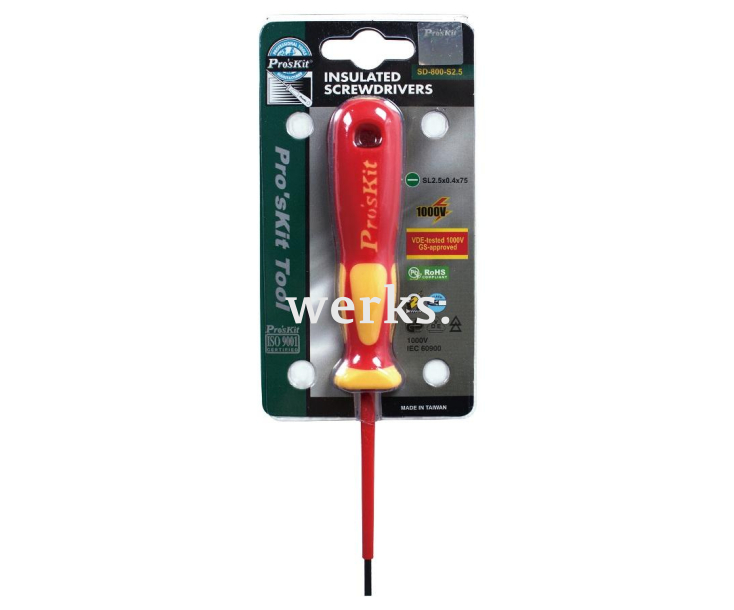 Отвертка диэлектрическая шлицевая ProsKit SD-800-S2.5