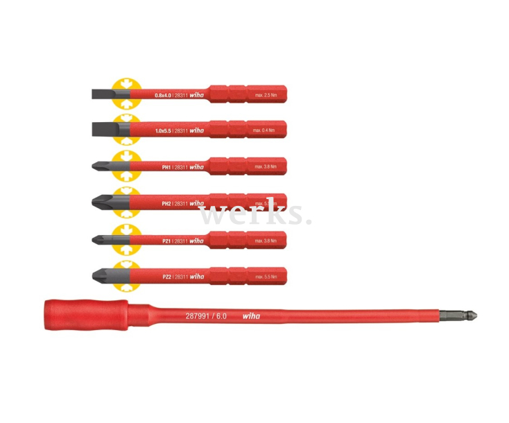 Профессиональный набор инструментов Wiha slimTorque VDE SL PH PZ 2879 B7 36079, 7 предметов