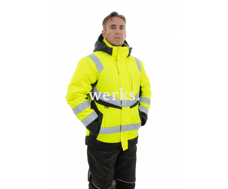 Зимняя сигнальная куртка Brodeks KW216 желтый/черный (M)