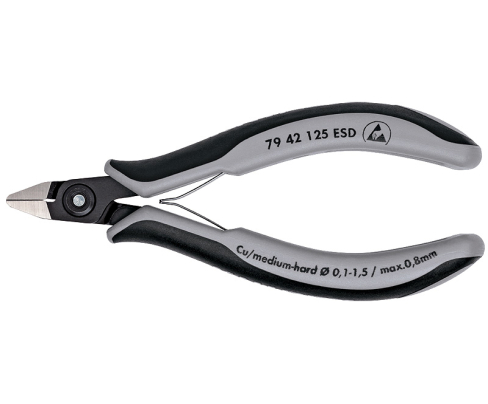 Прецизионные кусачки боковые для электроники антистатические ESD Knipex KN-7942125ESD