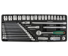 Набор торцевых головок с трещоткой, квадрат 3/8"DR и ключей, 36 предметов Jonnesway S04H3536S