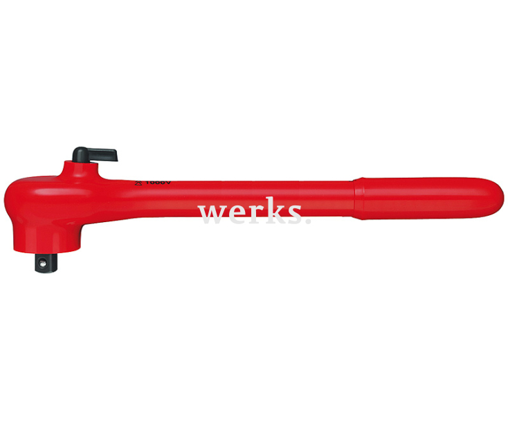 Ключ трещоточный с внешним присоединительным квадратом 1/2" VDE изолированный Knipex KN-9841