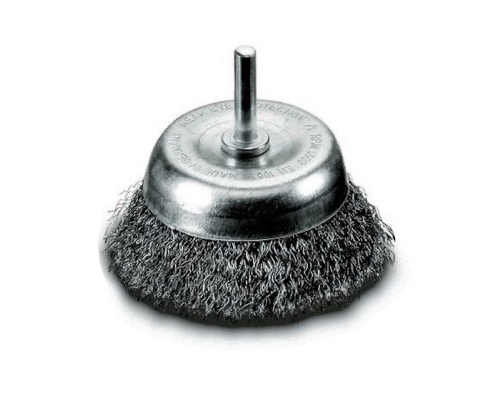 Щетка чашечная с хвостовиком, стальная гофр. проволока 0,35 мм Ø75 мм Lessmann 430 133