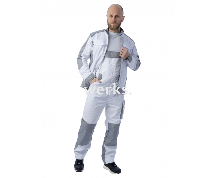 Полукомбинезон Brodeks KS402 белый/серый (XL)