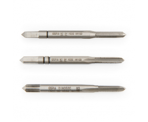 Ручные метчики набором DIN 352 HSSG M 3 Werks W.210260