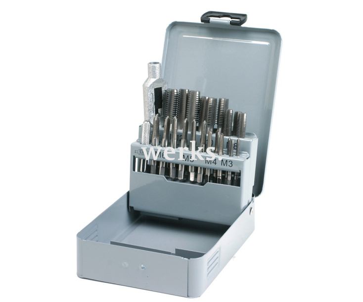 22-пр. Набор ручных метчиков M3-M12 HSSG с воротком Nr.1.1/2 Werks W.16614020
