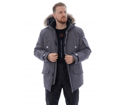 Зимняя куртка-парка Brodeks KW 204 серый с опушкой (XXXL)