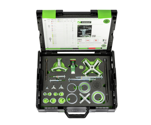 Набор двух- и трёхзахватного съёмника с захватами двух разных типов и гидравлическим шпинделем KUKKO K-70-C