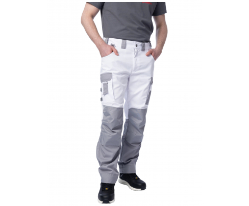 Летние брюки Brodeks KS 302 белый/серый (62)