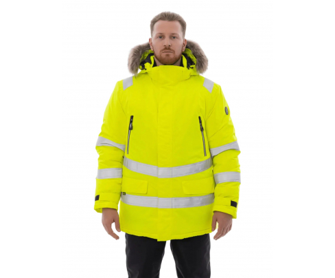 Зимняя сигнальная куртка-парка Brodeks KW220 желтый (XXXL)