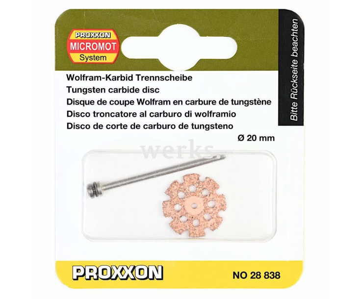 Отрезной диск из карбида вольфрама с дискодержателем Proxxon Ø 20 мм 28838