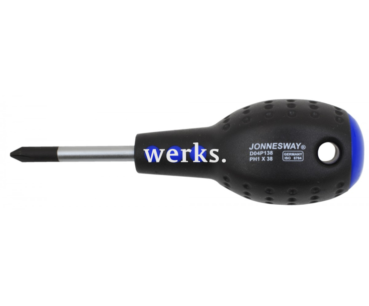 Отвертка крестовая Phillips PH1 x 38 Jonnesway FULL STAR D04P138