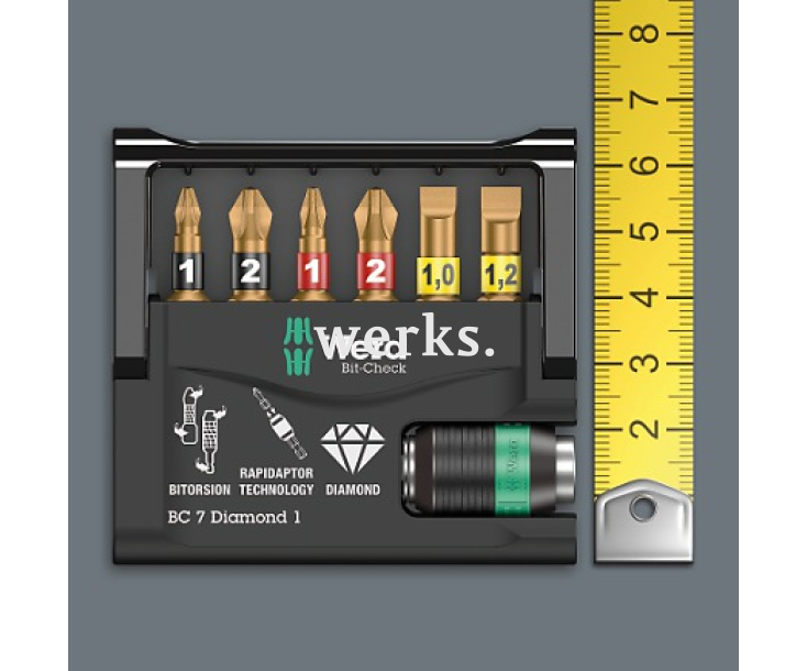 Bit-Check 12 BiTorsion 1 Набор насадок (PH, PZ, TX) и держатель Wera WE-057420