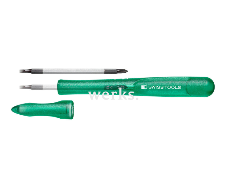 Отвертка прецизионная прецизионная PB Swiss Tools со сменным жалом SL PH PB 168.00-30 GR зеленая