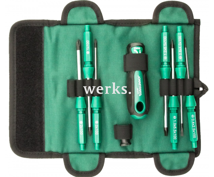 Отвертка со сменными жалами, 9 предметов Jonnesway DB0309S