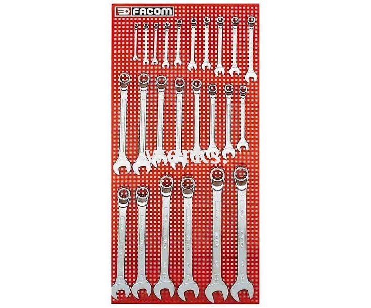 Набор комбинированных гаечных ключей Facom 41.P24M 24 штуки