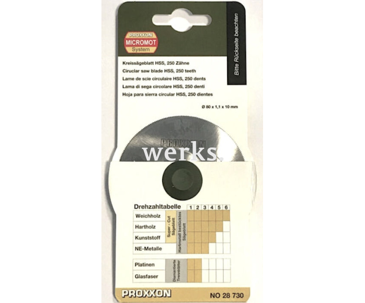Диск из быстрорежущей стали Ø 80 мм Proxxon 28730