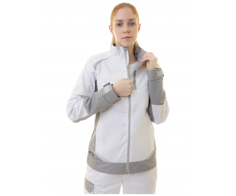 Женская рабочая куртка Brodeks KS228 белый/серый (XXXL)