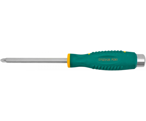 Отвертка крестовая Pozidriv PZ3 x 125 ударная с шестигранным жалом Jonnesway D70Z3125