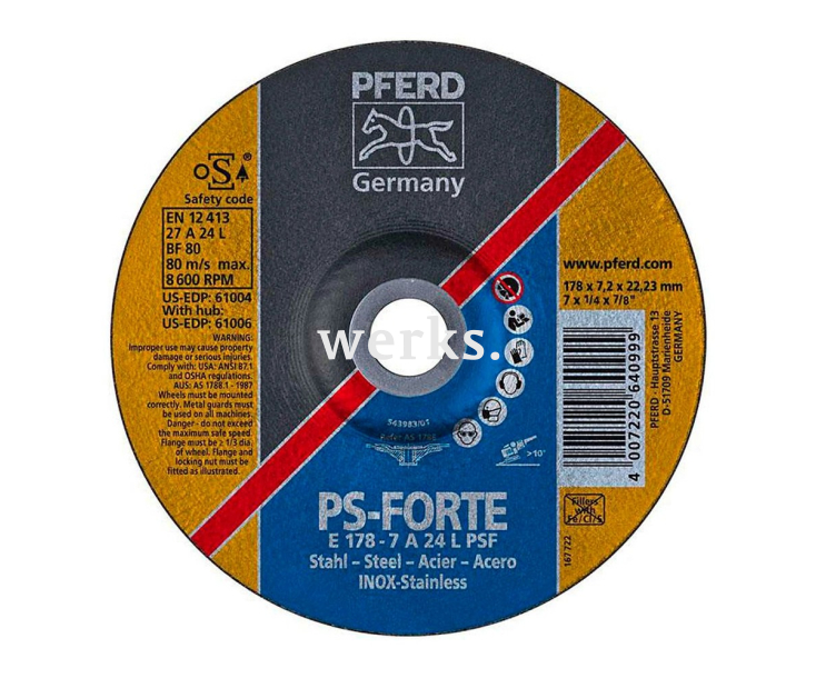Круг шлифовальный Pferd E 178 - 7 A 24 L PSF