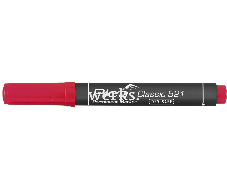 Маркер перманентный красный Dry-Safe Pica 521/40