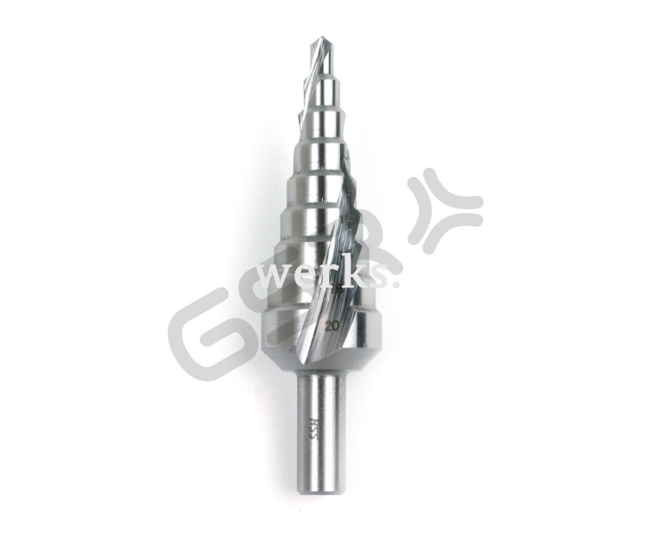 Ступенчатое сверло HSSE 6-30 mm, винтовое Werks W.8034060