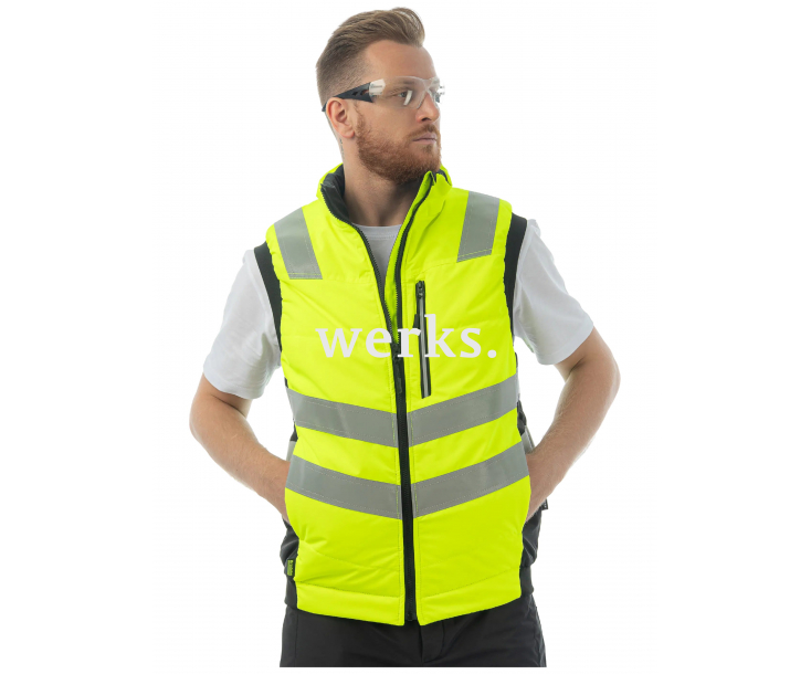 Сигнальный жилет утепленный Brodeks KW111 желтый/черный (XXL)