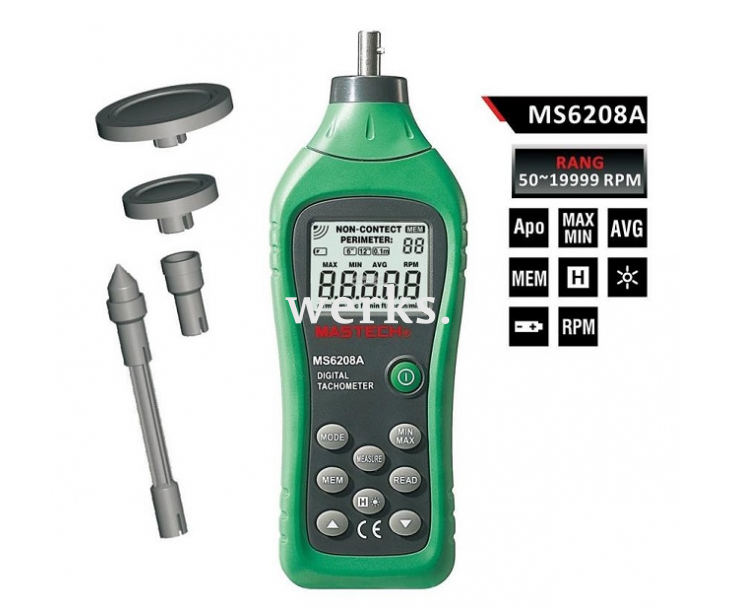 Тахометр цифровой контактный Mastech MS6208A