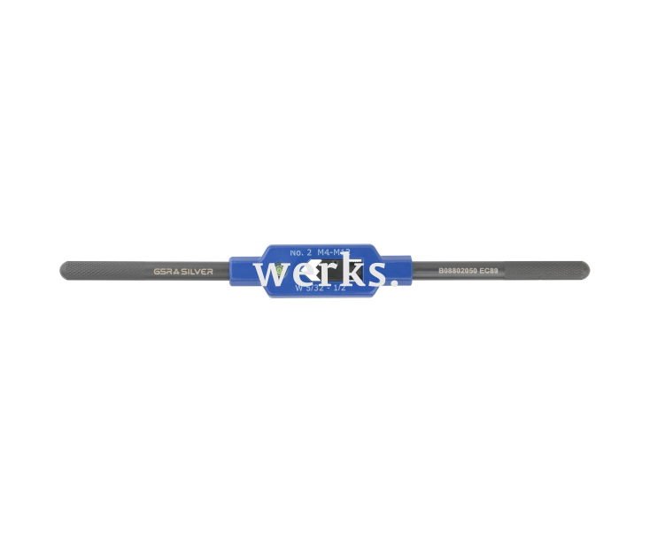 Вороток Нр. 2 стальной, Silver с уровнем Werks W.13988