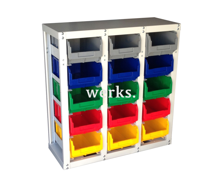 Универсальный Стелла-техник Стеллаж-V-3-15 с направляющими под V-3, 15 ячеек, без ручки, без ящиков, серия К