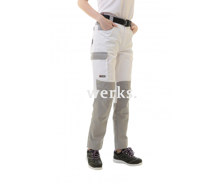 Женские рабочие брюки Brodeks KS328 белый/серый (52)