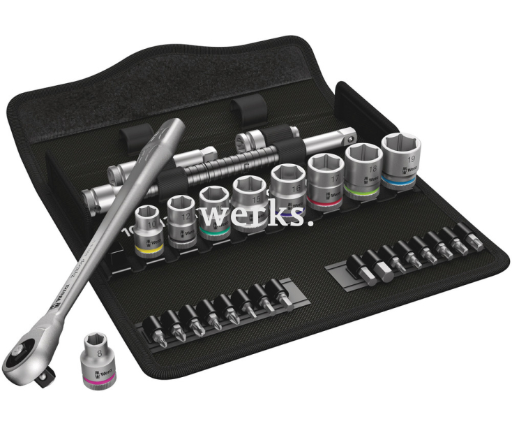 8100 SB 7 Zyklop Metal-набор с трещоткой, сдвижной квадрат, привод 3/8 Wera WE-004047