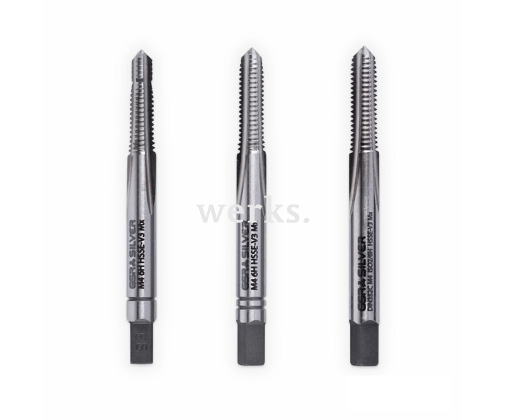 Метчики ручные HSSE-V3 DIN 352 6H М 4 набор (3 шт) для титановых сплавов GSR B09407150