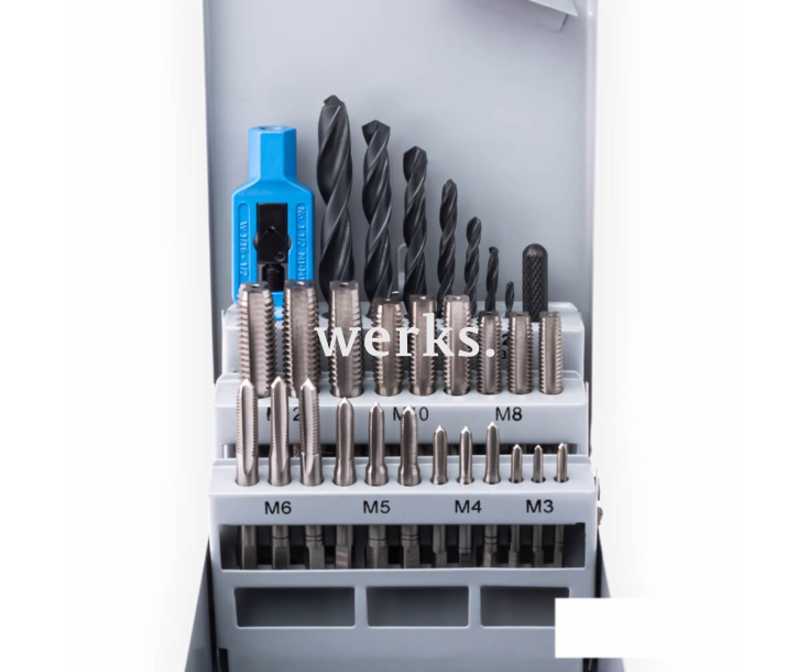 30-пр. Набор ручных метчиков и сверл M3-M12 Werks W.1416120