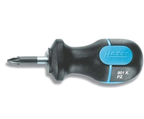 Отвертка крестовая короткая Pozidriv PZ1х25 ULTRA Hazet 801K-PZ1