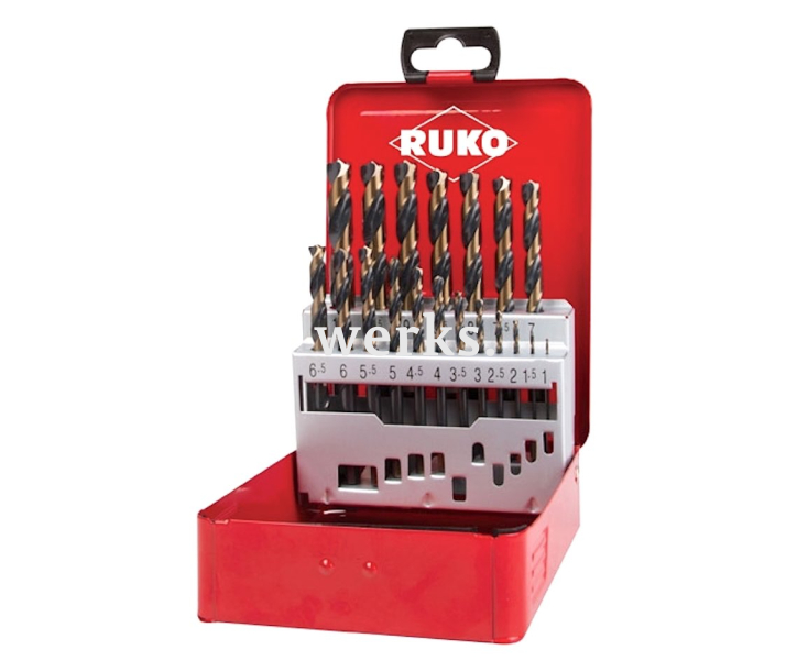 Набор сверл по металлу Speed Cut HSS-G Ruko 1,0 - 10,0 х 0,5 мм 288214 19 шт.