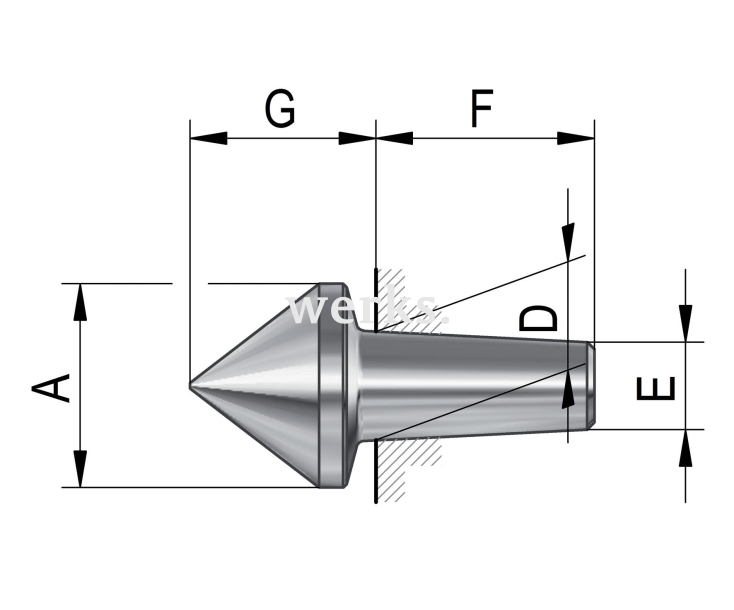 Сменные вставки для вращающихся центров, размер 108, 75° Röhm 070735