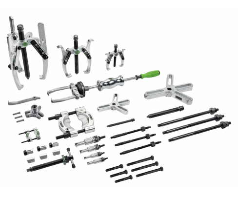 Комплект съемников с обратным молотком, диапазон зажима до 400 мм, глубина зажима 280 мм, 38 предметов KUKKO 224-675