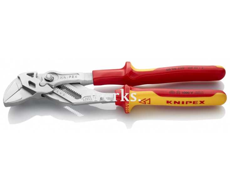Клещи переставные-гаечный ключ VDE Knipex KN-8606250SB хромированные в блистере