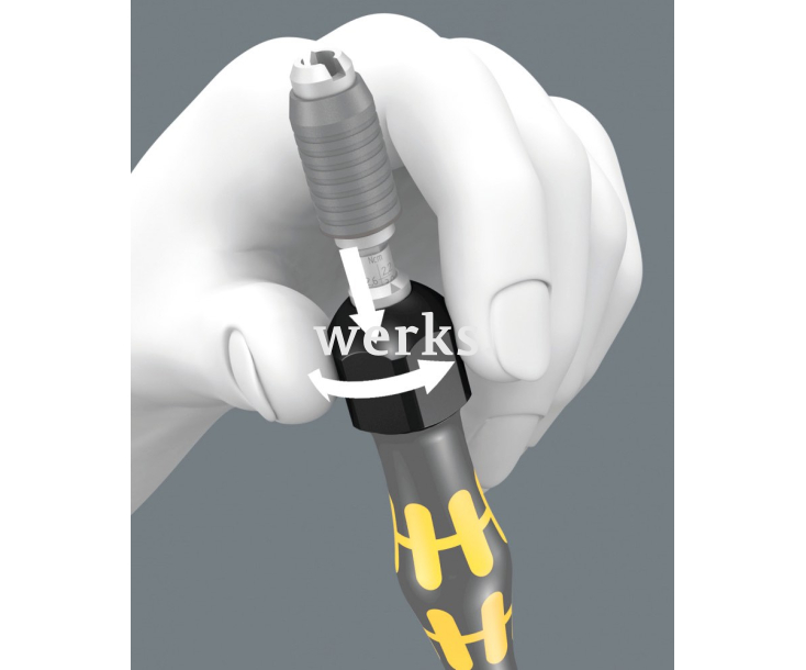 Регулируемая динамометрическая отвертка 0,02-0,06 Нм с быстрозажимным патроном, 4 мм Halfmoon/HIOS Wera Kraftform Micro ESD 1430 WE-074802