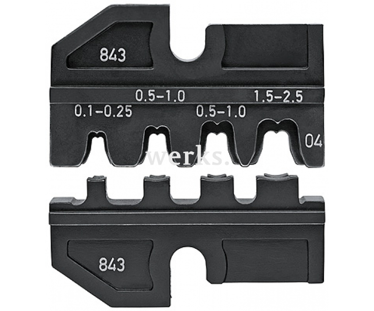 Плашка опрессовочная для неизолированных штекеров 2,8 + 4,8 мм Knipex KN-974904