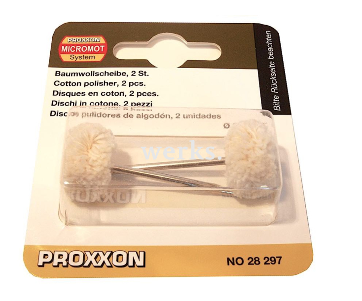 Насадки полировальные из хлопка (диск Ø 22 мм) Proxxon 28297 2 шт.
