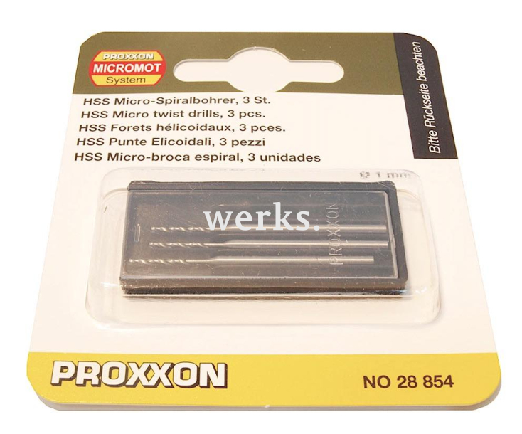 Сверла вольфрам-ванадиевые (Ø1.0 мм) Proxxon 28854 3 шт.