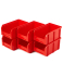 Пластиковый ящик Стелла-техник V-2-К6-красный , комплект 6 штук