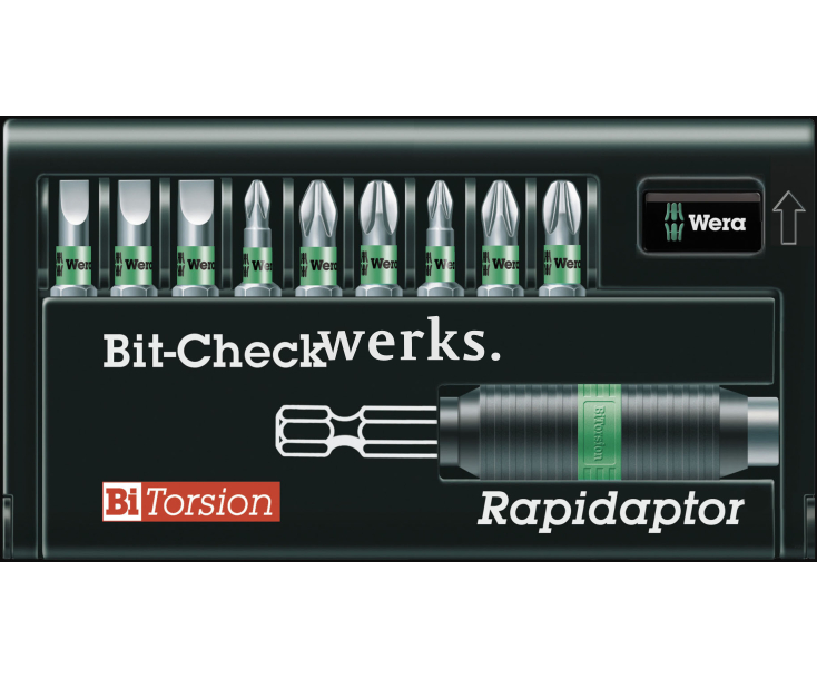 Набор насадок SL PH, PZ 8700-9 PH/BTZ Bit-Check BiTorsion Wera WE-135957 10 пр.