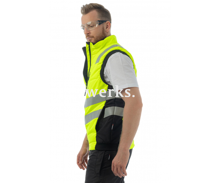 Сигнальный жилет утепленный Brodeks KW111 желтый/черный (XXL)